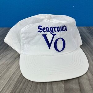 Seagram's VO Hat Men's White Nylon Adjustable Vintage Promo Cap